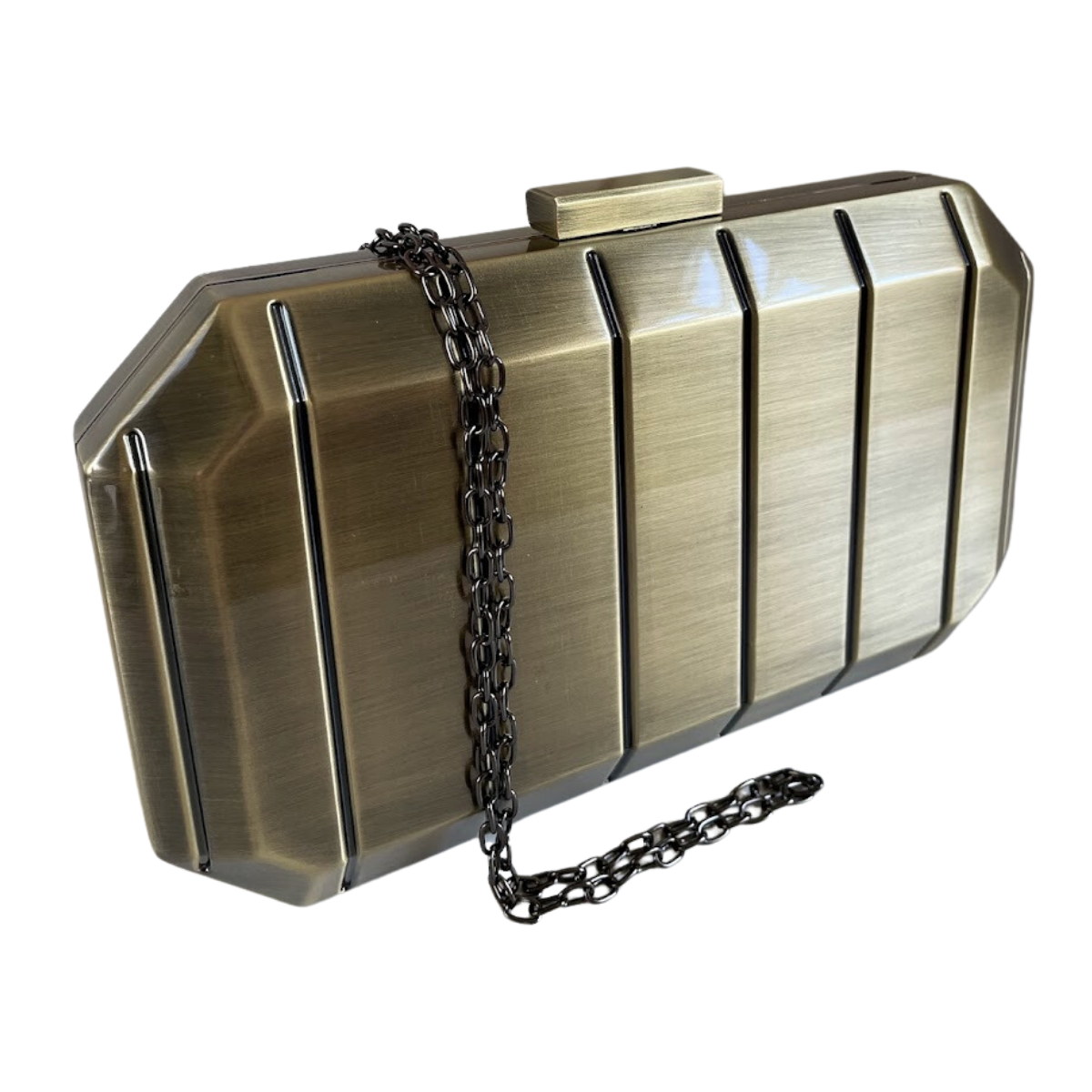 Bolsa Festa Clutch Metal Escovado Ouro Envelhecido - ReUse