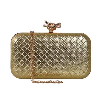 Bolsa Clutch Festa Tressê Dourada