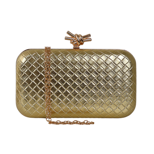 Bolsa Clutch Festa Tressê Dourada
