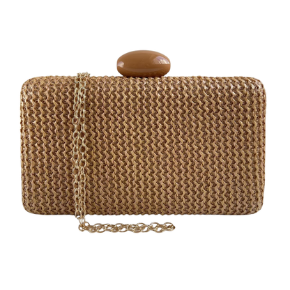 Bolsa Clutch Festa Palha Marrom