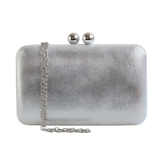 Bolsa de Festa Clutch Vinil Prateada