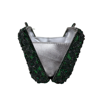 Bolsa Festa Clutch Pedraria Strass Verde