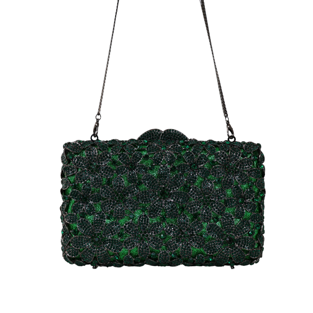 Bolsa Festa Clutch Pedraria Strass Verde
