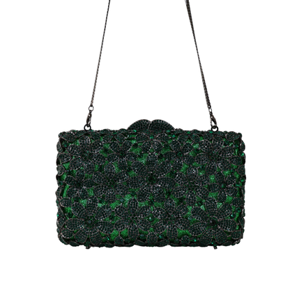 Bolsa Festa Clutch Pedraria Strass Verde