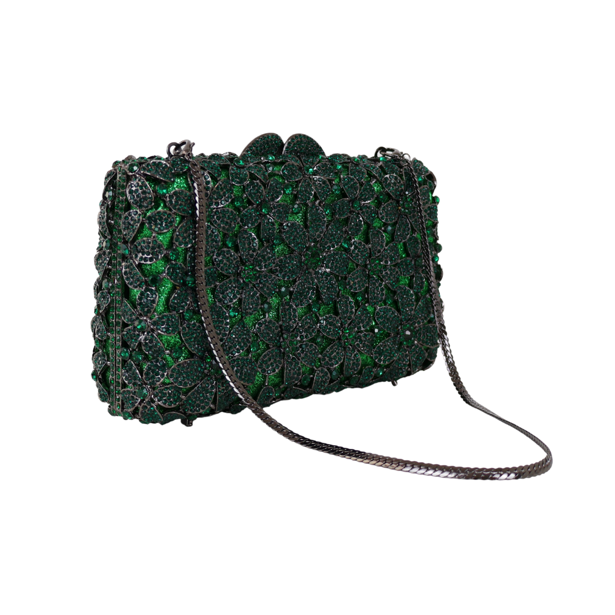 Bolsa Festa Clutch Pedraria Strass Verde