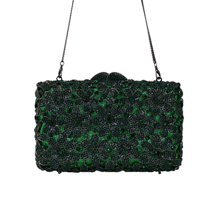 Bolsa Festa Clutch Pedraria Strass Verde