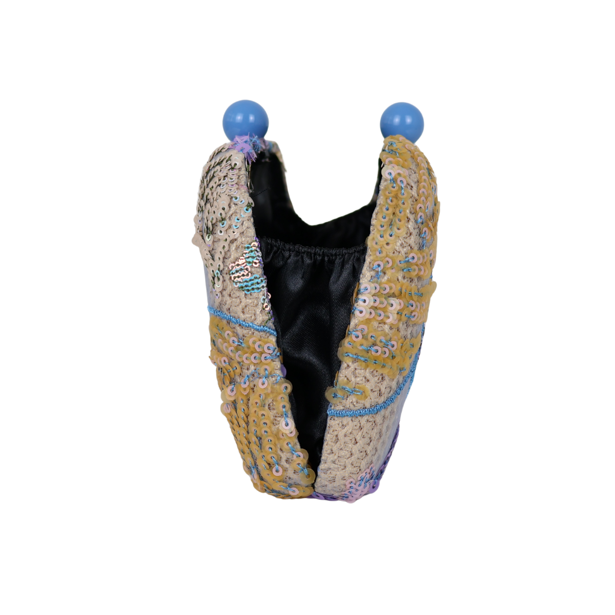 Bolsa Clutch Festa Bordada Flores Azul e Lavanda