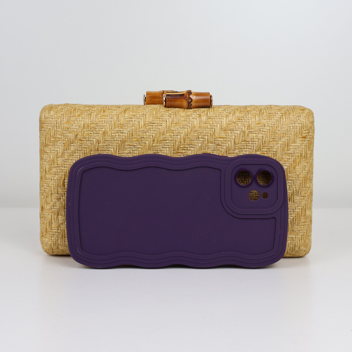 Bolsa de Festa Clutch Palha Bege