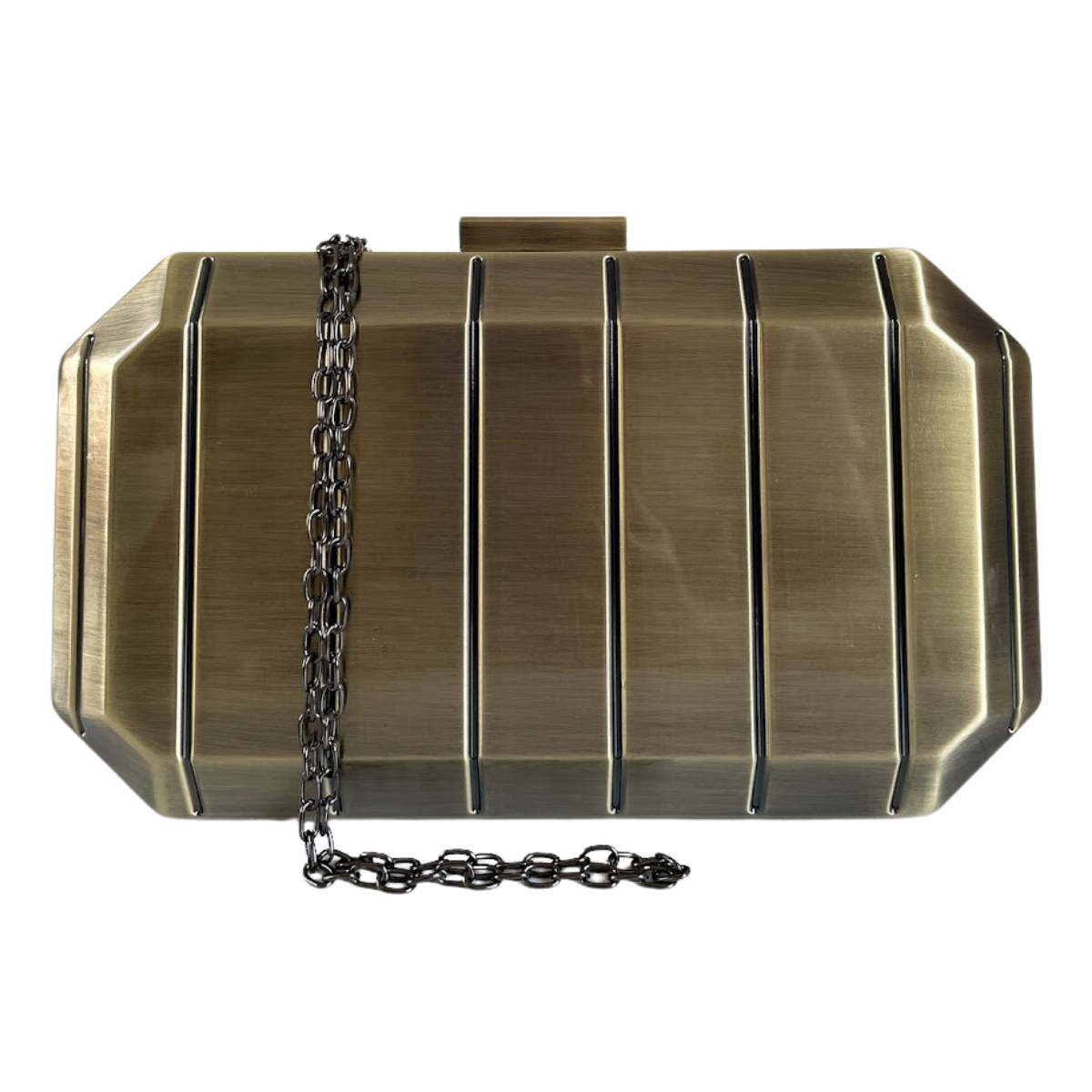 Bolsa Festa Clutch Metal Escovado Ouro Envelhecido