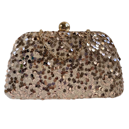 Bolsa de Festa Clutch Paetê Lantejoulas Dourada