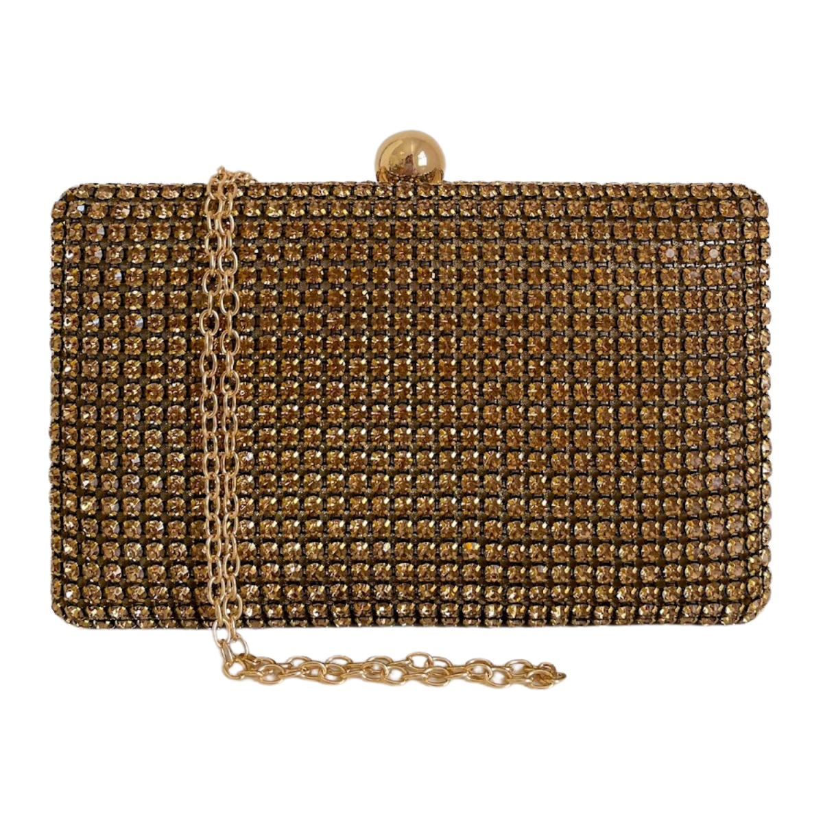 Bolsa de Festa Clutch Strass Dourada