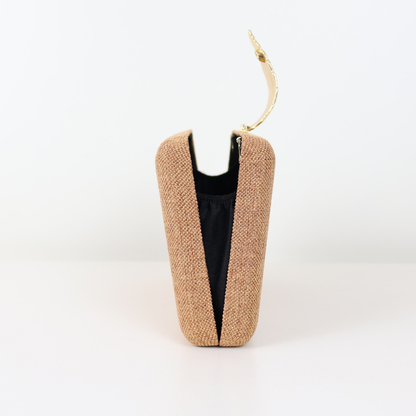 Bolsa Clutch Festa Fecho de Folha Caramelo