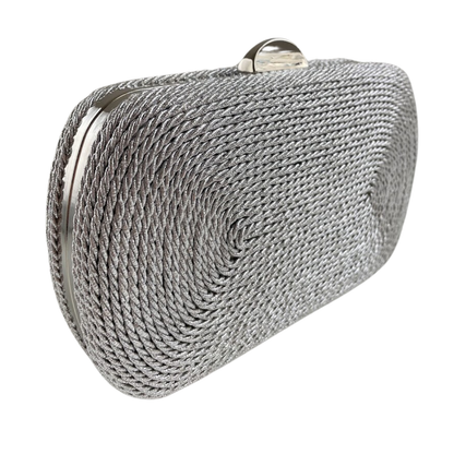 Bolsa de Festa Clutch Corda Trançada Prata