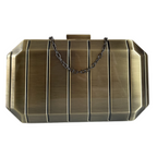 Bolsa Festa Clutch Metal Escovado Ouro Envelhecido - ReUse