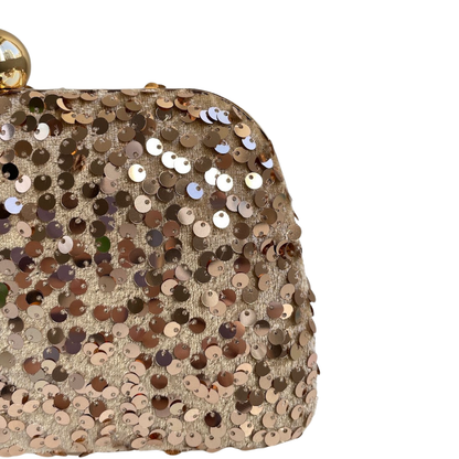 Bolsa de Festa Clutch Paetê Lantejoulas Dourada