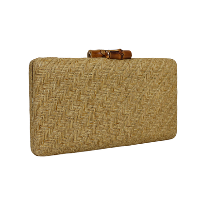 Bolsa de Festa Clutch Palha Bege