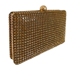 Bolsa de Festa Clutch Strass Dourada Escura - ReUse