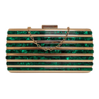 Bolsa Festa Clutch Dourada Perolada Espelhada Verde