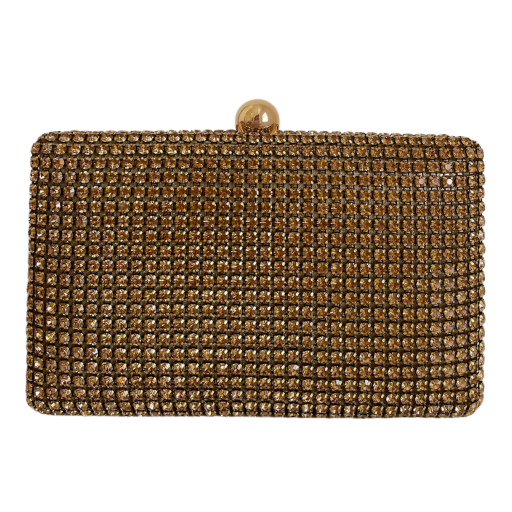 Bolsa de Festa Clutch Strass Dourada Escura - ReUse