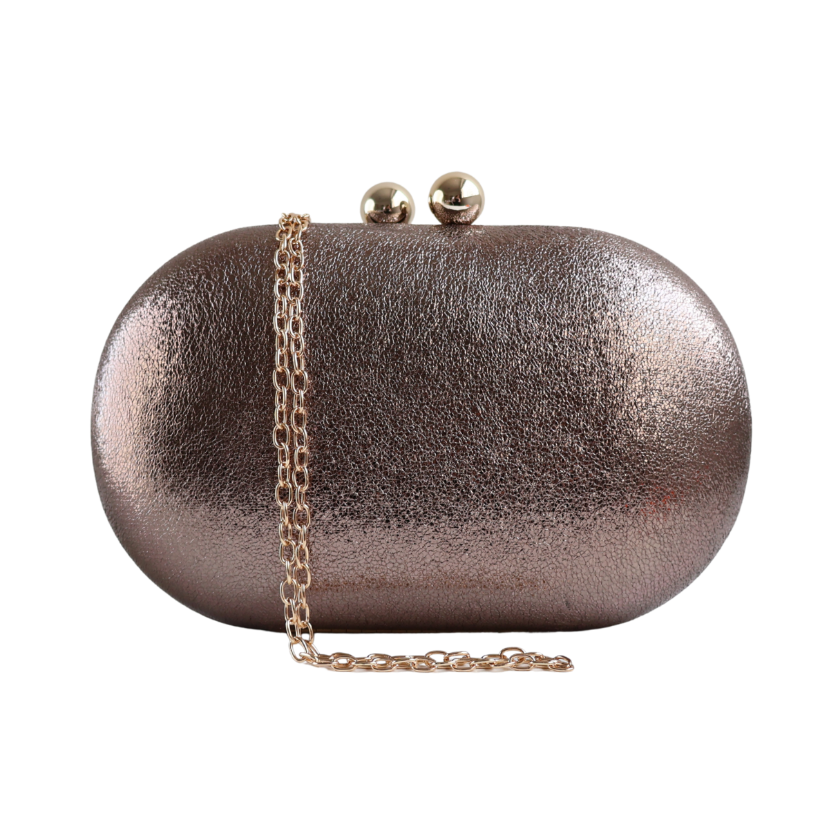 Bolsa de Festa Clutch Oval Bronze