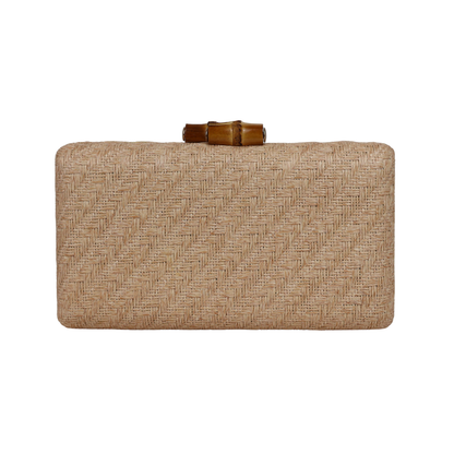 Bolsa de Festa Clutch Palha Bege