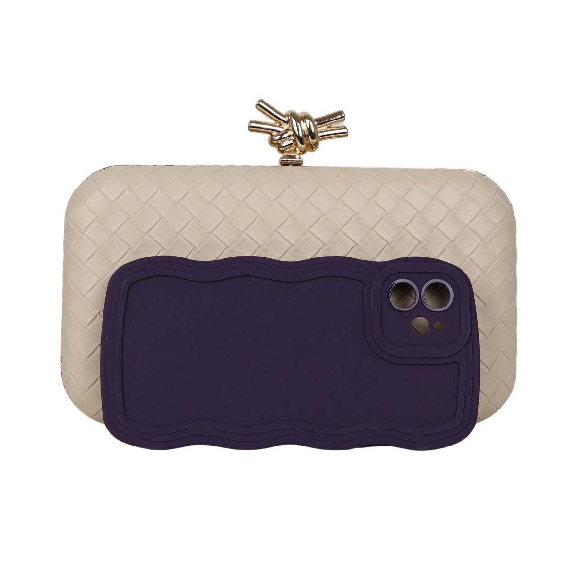 Bolsa Clutch Festa Tressê Bege Claro - ReUse