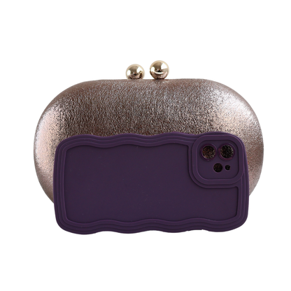 Bolsa de Festa Clutch Oval Bronze