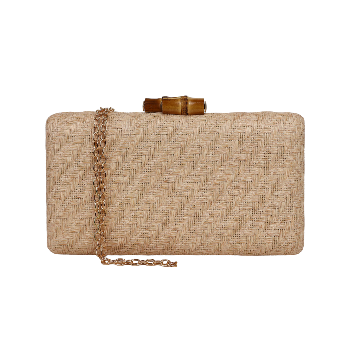 Bolsa de Festa Clutch Palha Bege