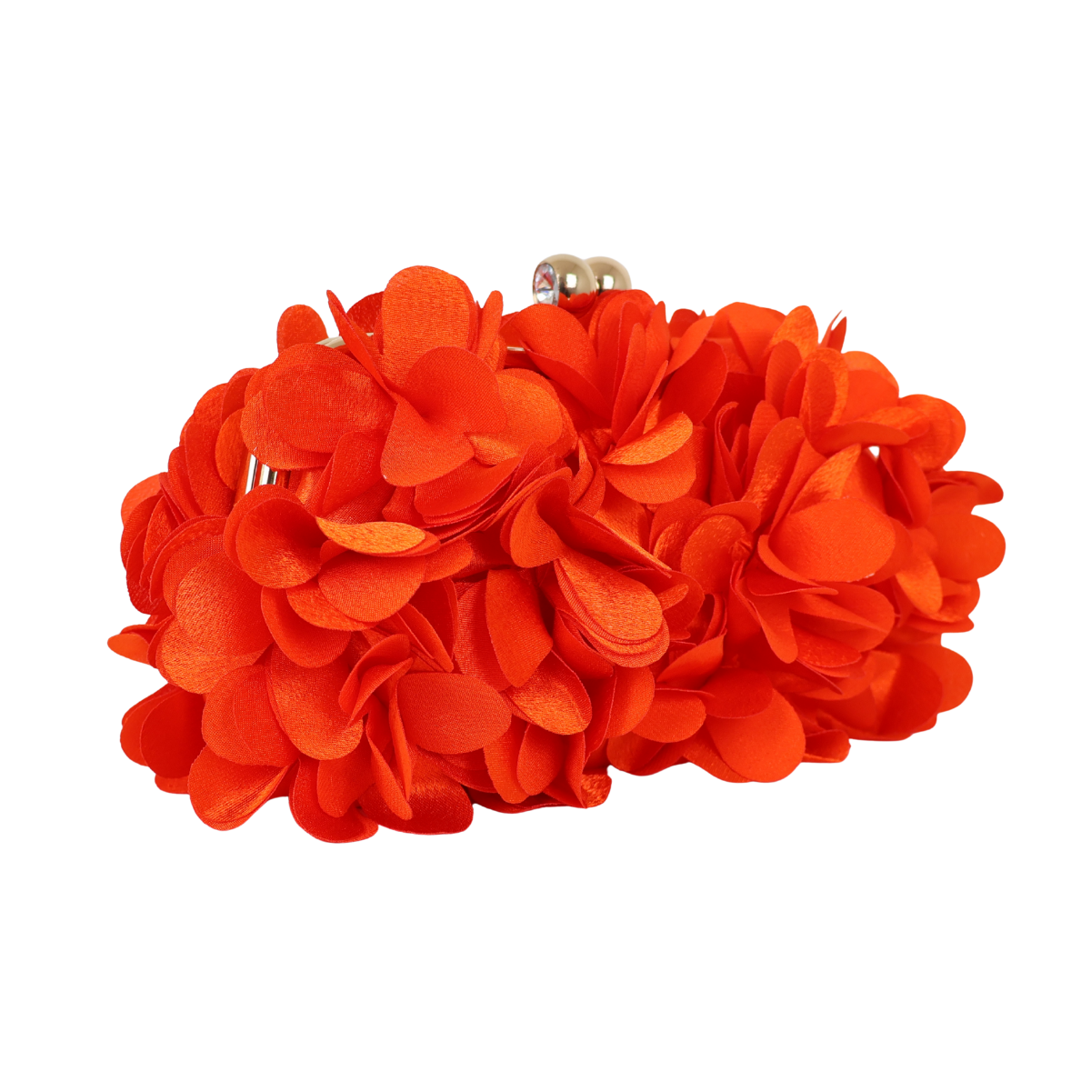 Bolsa Festa Clutch Flores Laranja