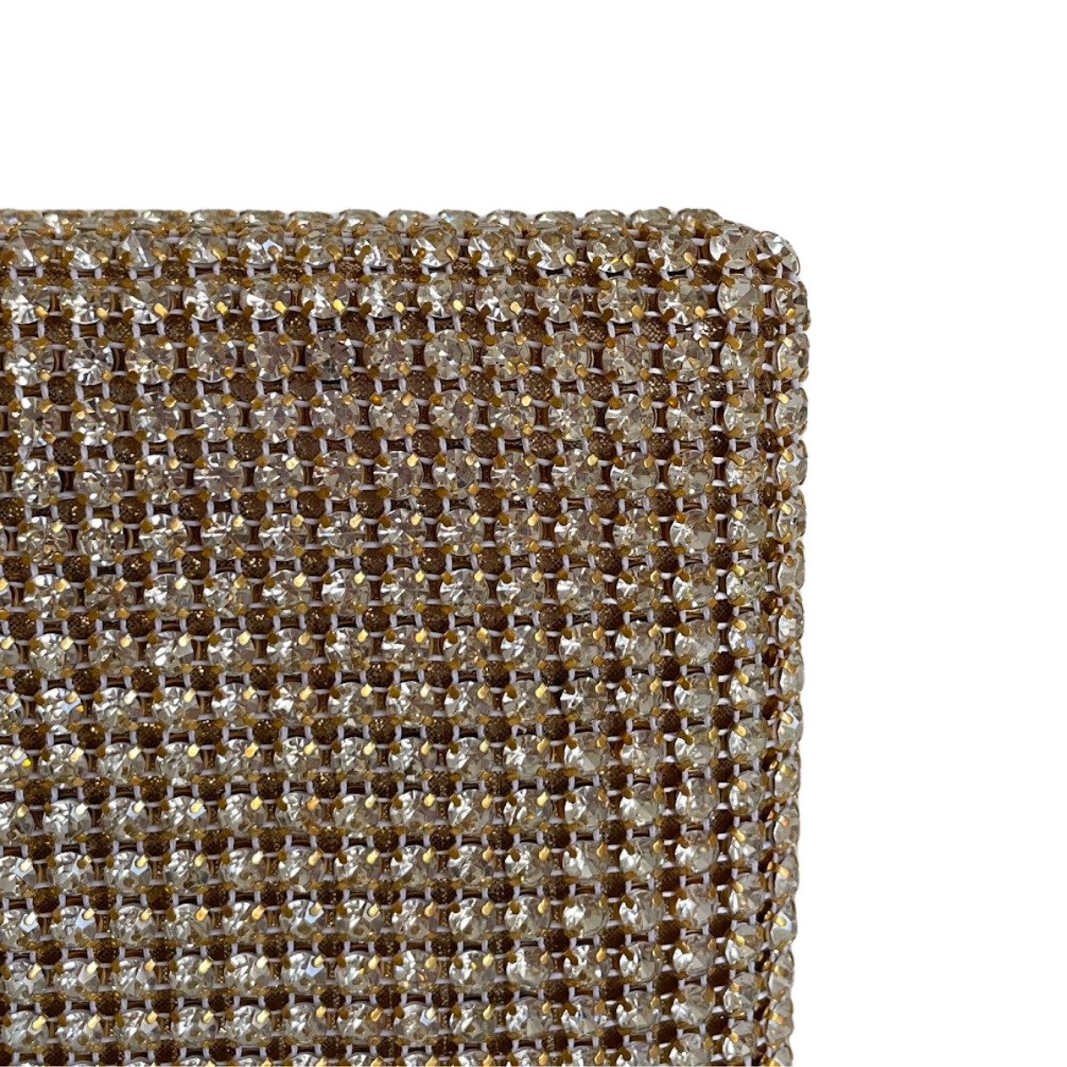 Bolsa de Festa Clutch Strass Translúcido Dourada - ReUse