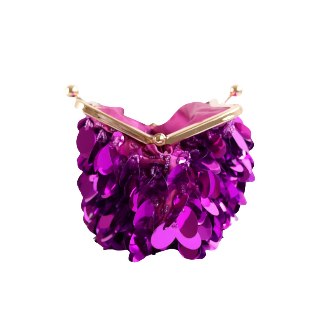 Bolsa de Festa Clutch Lantejoula Folha Brilhante Roxa - ReUse