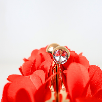 Bolsa Festa Clutch Flores Laranja