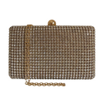 Bolsa de Festa Clutch Strass Translúcido Dourada - ReUse