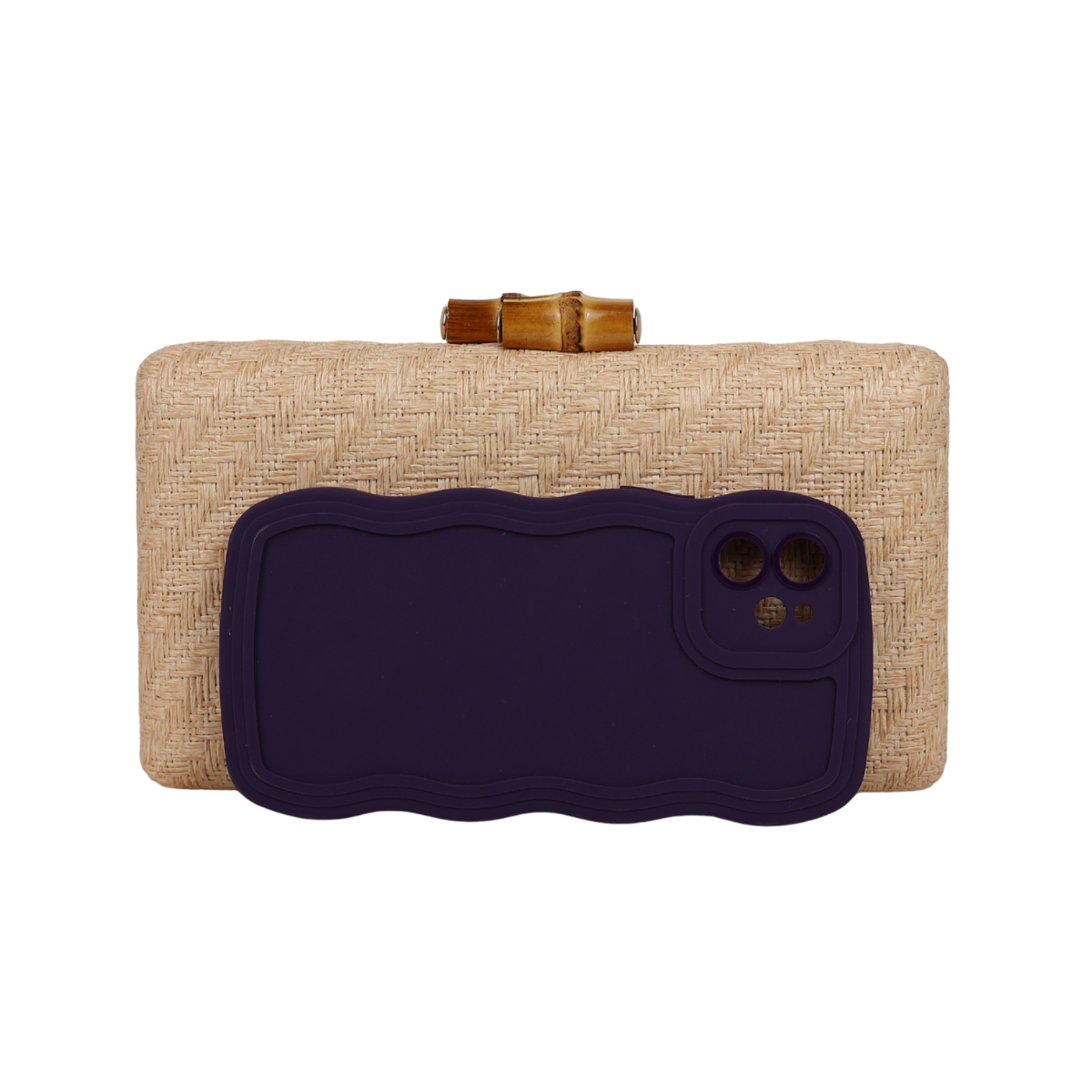 Bolsa de Festa Clutch Palha Bege