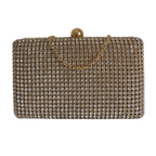 Bolsa de Festa Clutch Strass Translúcido Dourada - ReUse