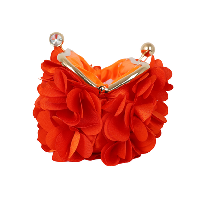 Bolsa Festa Clutch Flores Laranja