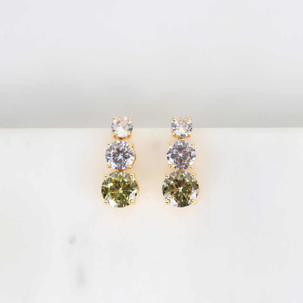 Brinco Verde e Cristal