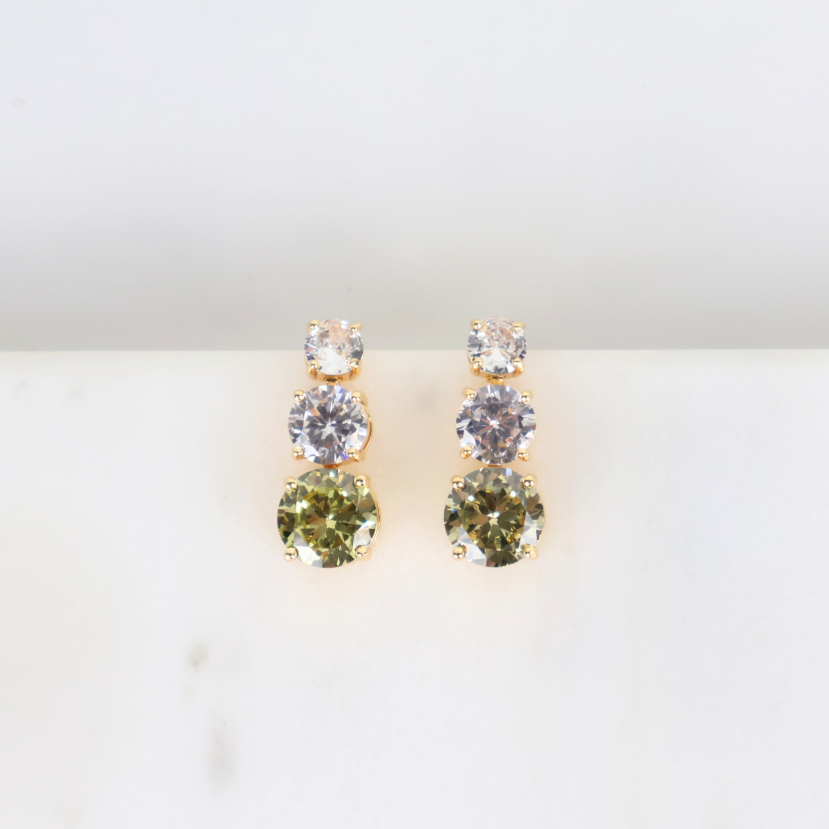 Brinco Verde e Cristal
