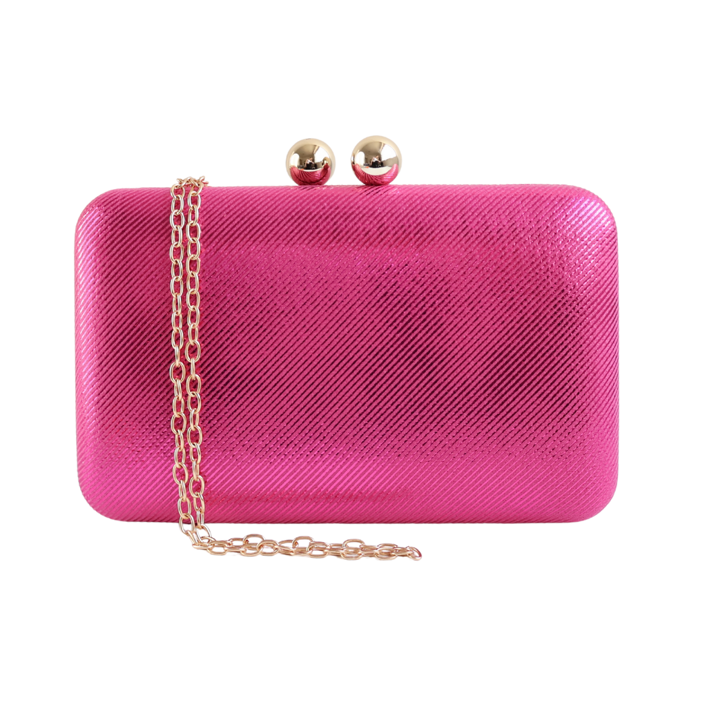 Bolsa de Festa Clutch Vinil e Tecido Rosa Pink