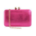 Bolsa de Festa Clutch Vinil e Tecido Rosa Pink