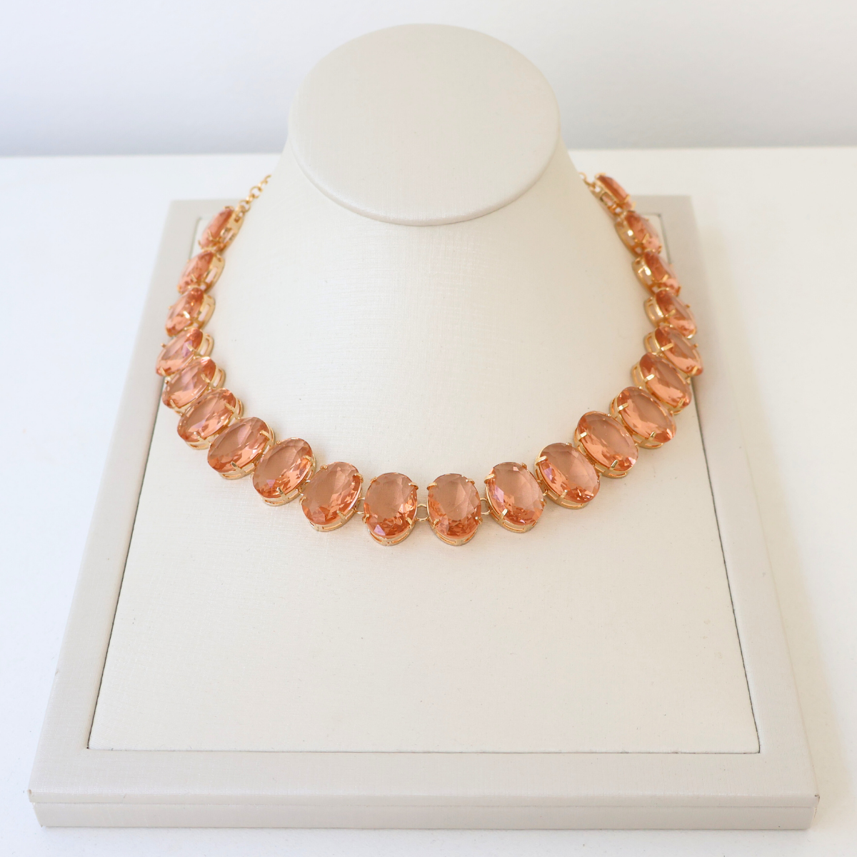 Kit Colar e Brinco - Cristal Champagne - Dourado