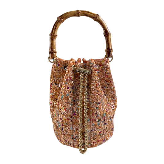 Bolsa Festa Clutch Pouch Pedraria Laranja