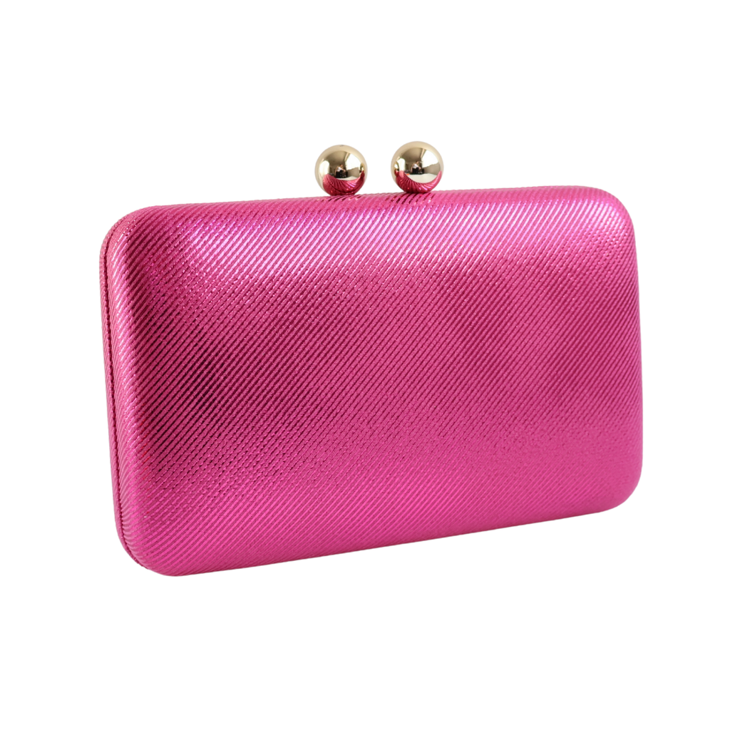 Bolsa de Festa Clutch Vinil e Tecido Rosa Pink