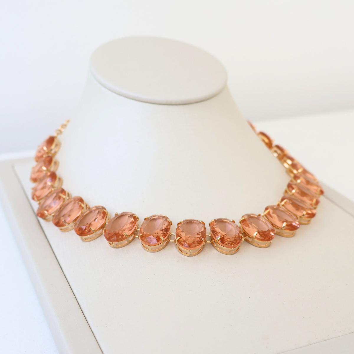 Kit Colar e Brinco - Cristal Champagne - Dourado