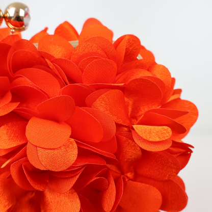 Bolsa Festa Clutch Flores Laranja