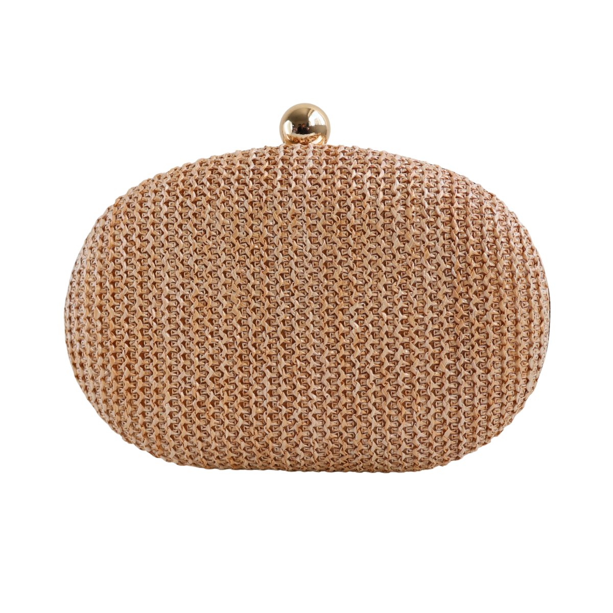 Bolsa Clutch Festa Oval Palha Bege