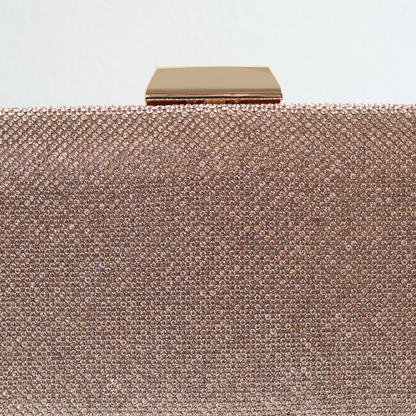 Bolsa Festa Clutch Brilho Rosê Gold