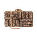 Bolsa de Festa Clutch Perolada Metalizada Bronze - ReUse