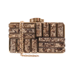 Bolsa de Festa Clutch Perolada Metalizada Bronze - ReUse