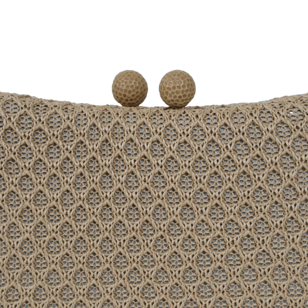 Bolsa de Festa Clutch Palha Bege